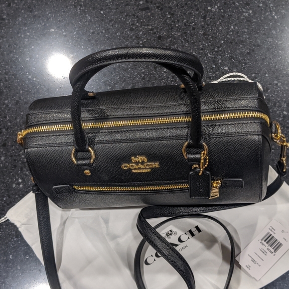 Coach Rowan Cross Grain Leather Studded Bottom Satchel With Crossbody Strap Nwt❤ - Picture 2 of 5